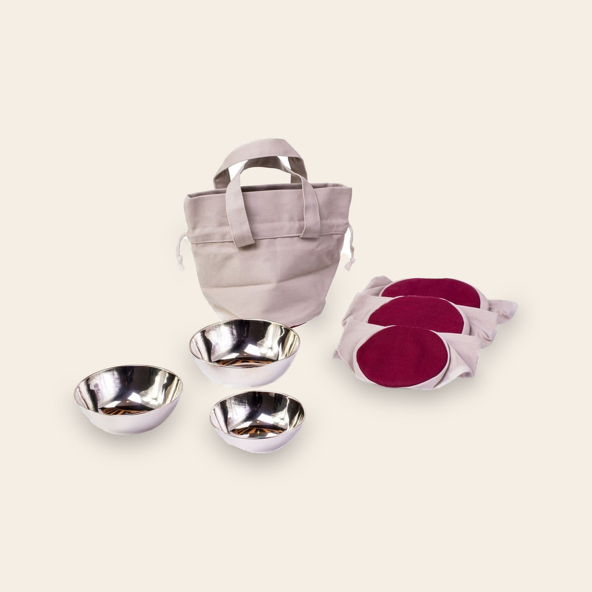 Pouch and Bag Set for Assam and Zen Singing Bowls